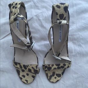 Manolo Blahnik animal print sandal